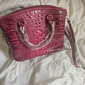 vegan leather crocodile tote